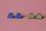 DIAMOND øreringe (koboltblå/messing eller mosgrøn/messing)