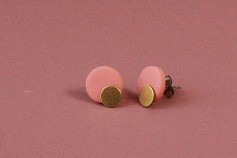 DOT øreringe (messing/jordbærlyserød)