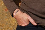 LOOM armbånd - 5 rækker (striber - brun, lilla, beige, pudder)