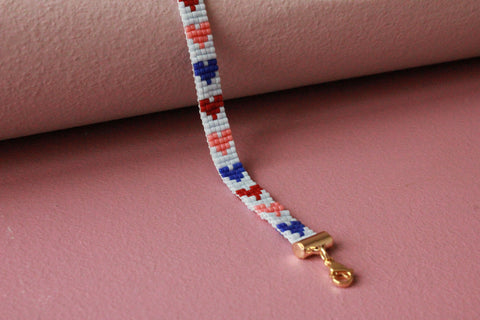 LOOM armbånd (hjerte - lyseblå, koboltblå, lyserød, rød)
