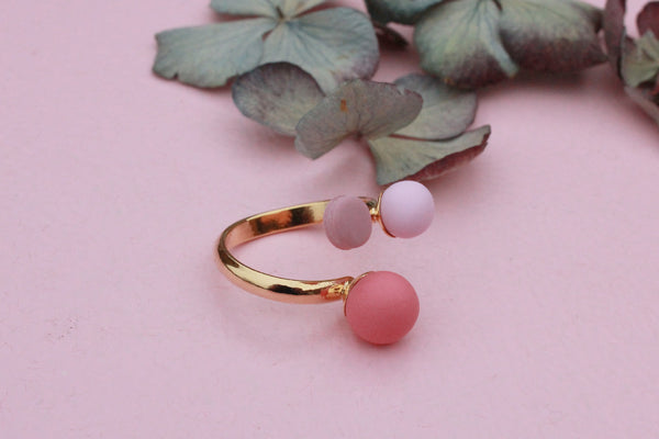 TRIPLE ring forgyldt (pink/lyserød/rosa)