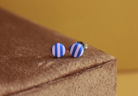 CIRKUS dot øreringe, mini (koboltblå/lys lilla)