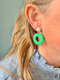 DONUT øreringe (lys grøn/klar grøn)