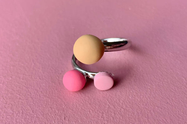 TRIPLE ring (lys sennepsgul/pink/rosa)