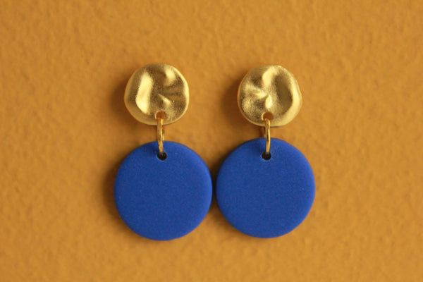 GOLDEN MOON øreringe (kobolt blå)