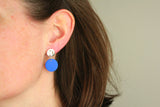 SILVER MOON øreringe (kobolt blå)