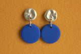 SILVER MOON øreringe (kobolt blå)